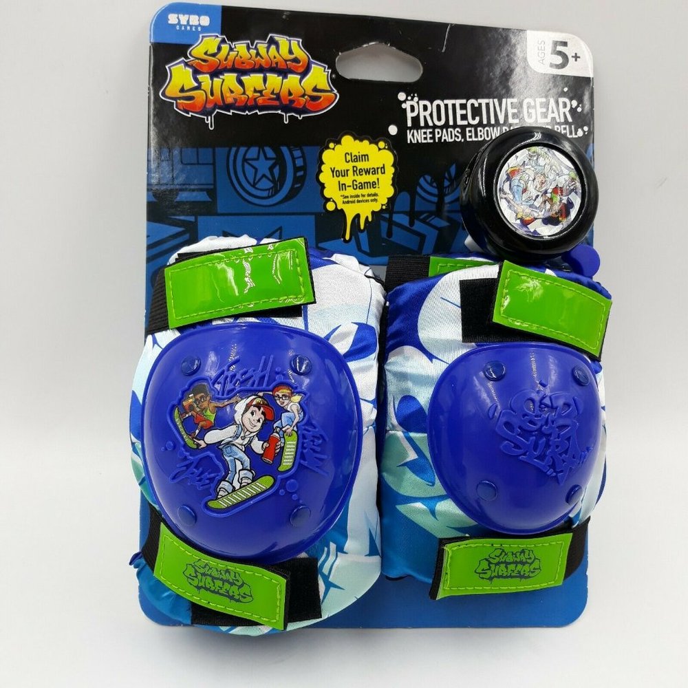 Subway Surfers Bicycle Skateboard Knee And Elbow Pads with Bell Child Age 5+